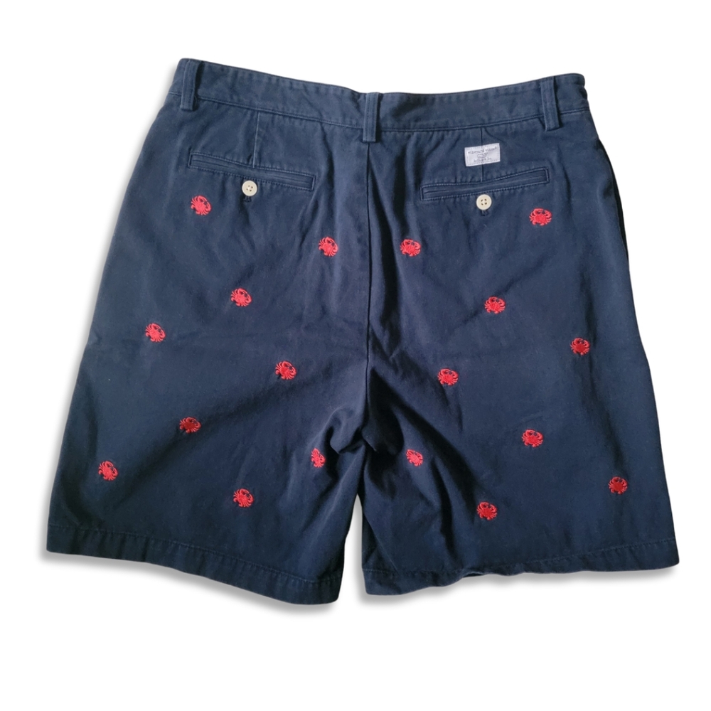 Vineyard Vines Crab Embroidered Navy Shorts - Picture 3 of 6